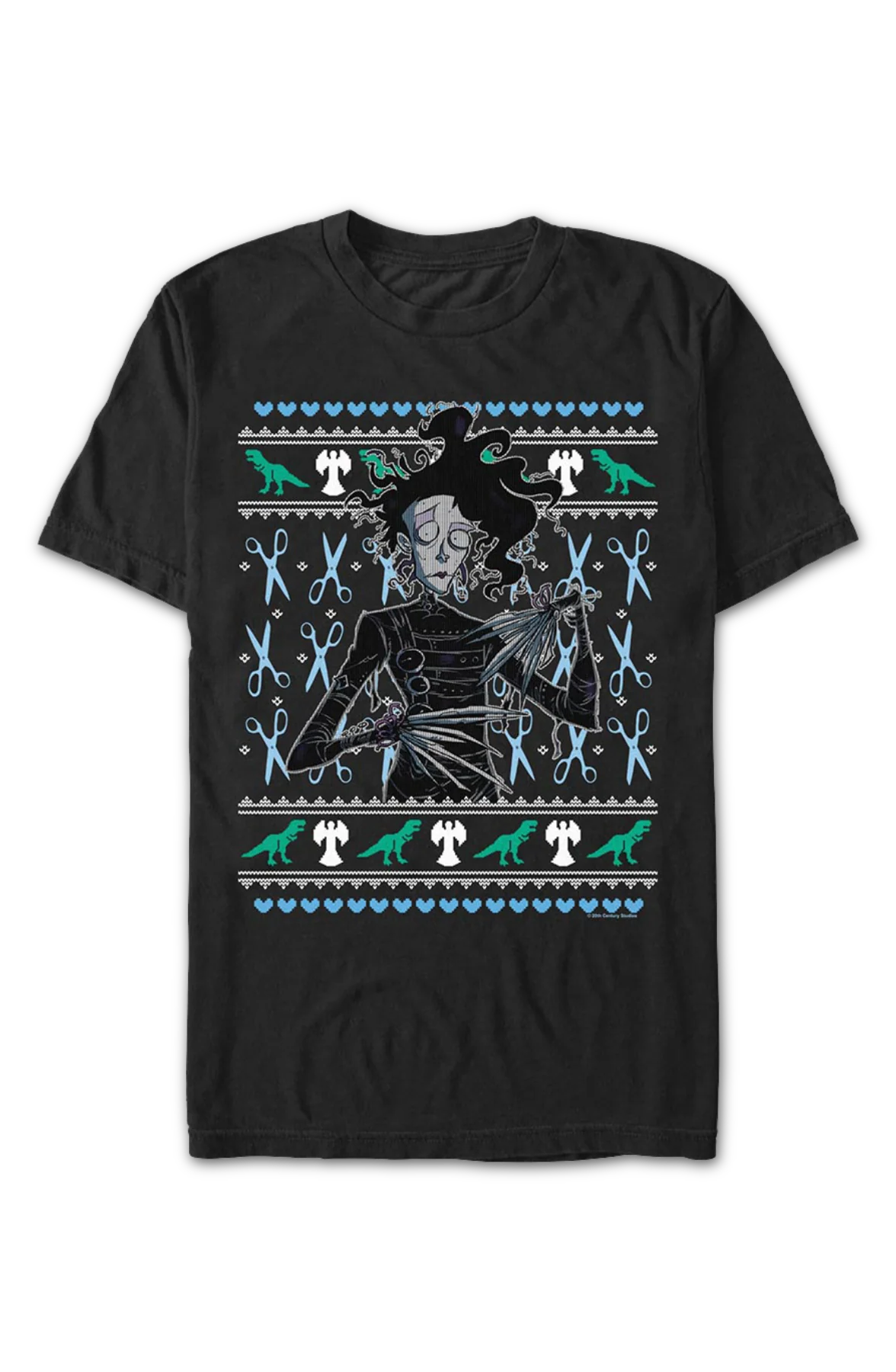 Ugly Christmas Sweater Design Edward Scissorhands T-Shirt - Image 2