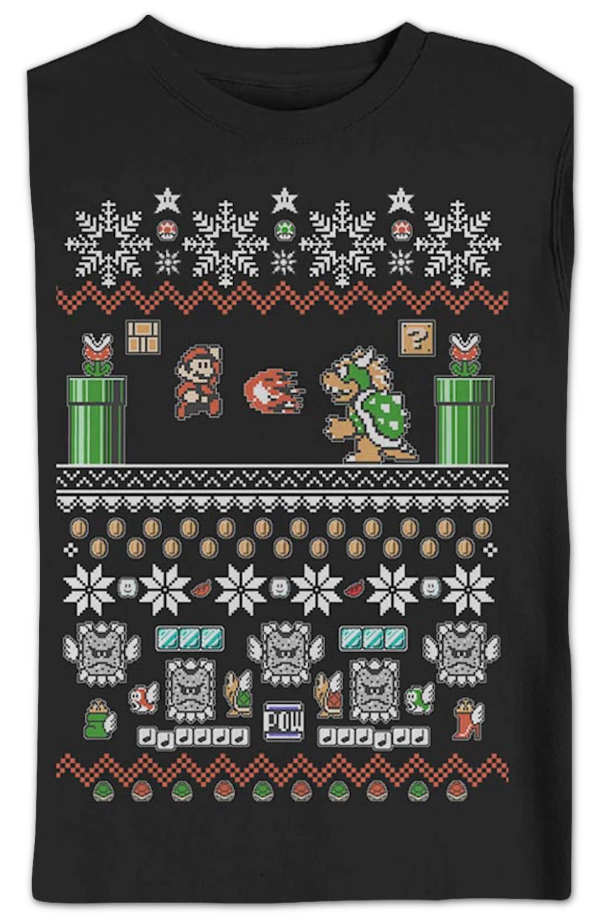 Ugly Faux Knit Mario and Bowser Nintendo Sweatshirt - Image 2