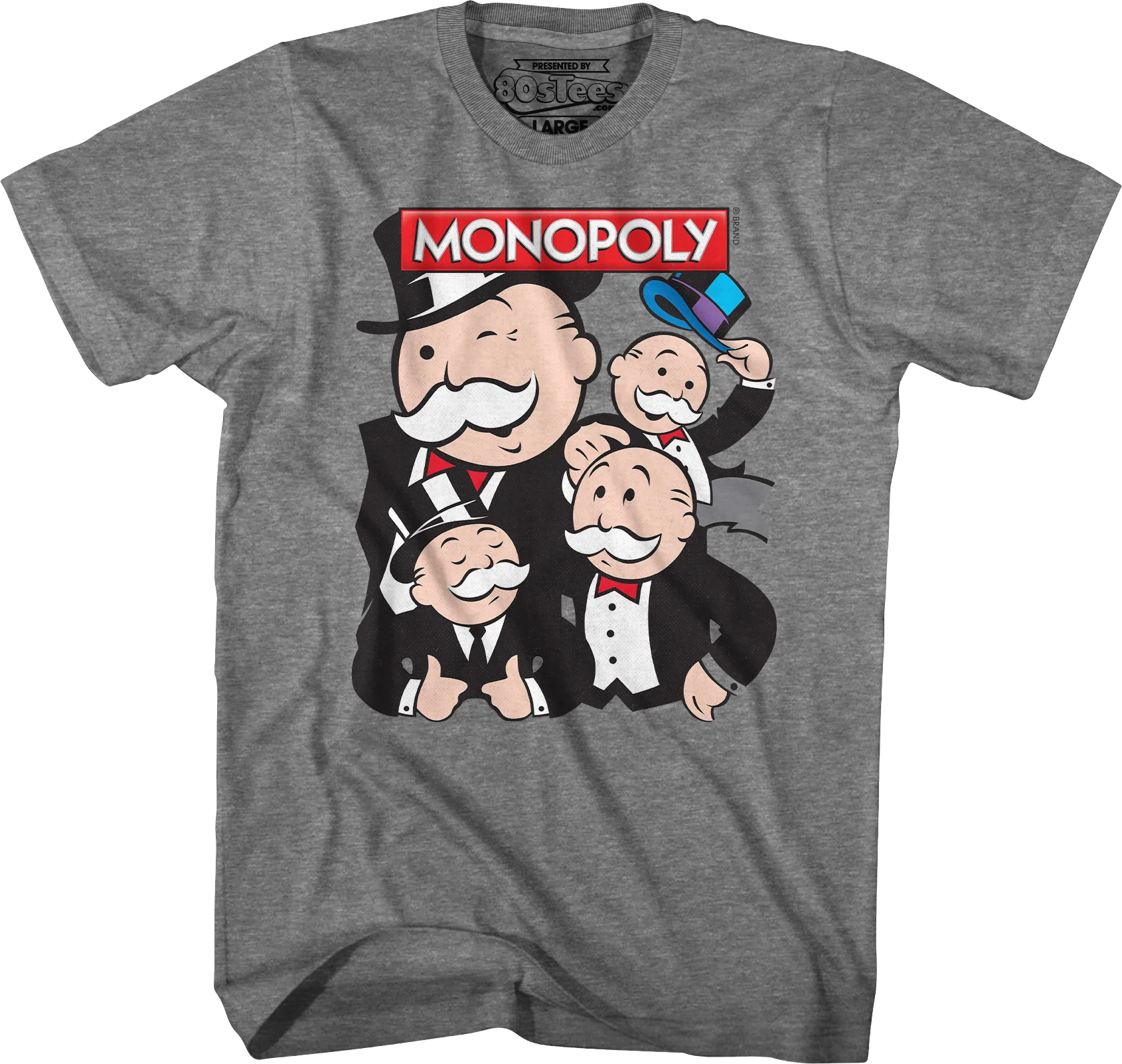 Unofficial Rich Uncle Pennybags Collage Monopoly T-Shirt - Image 5