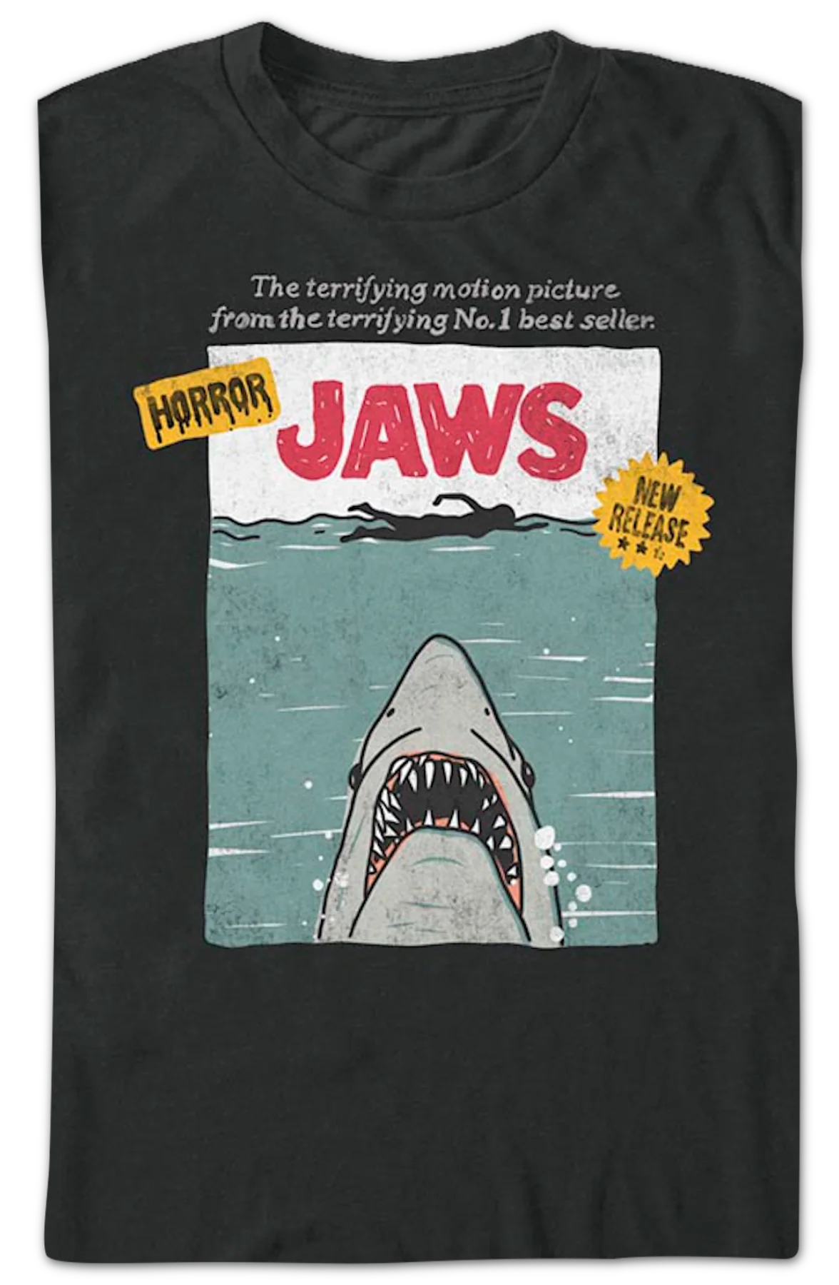 VHS Cover Artwork Jaws T-Shirt - Image 2