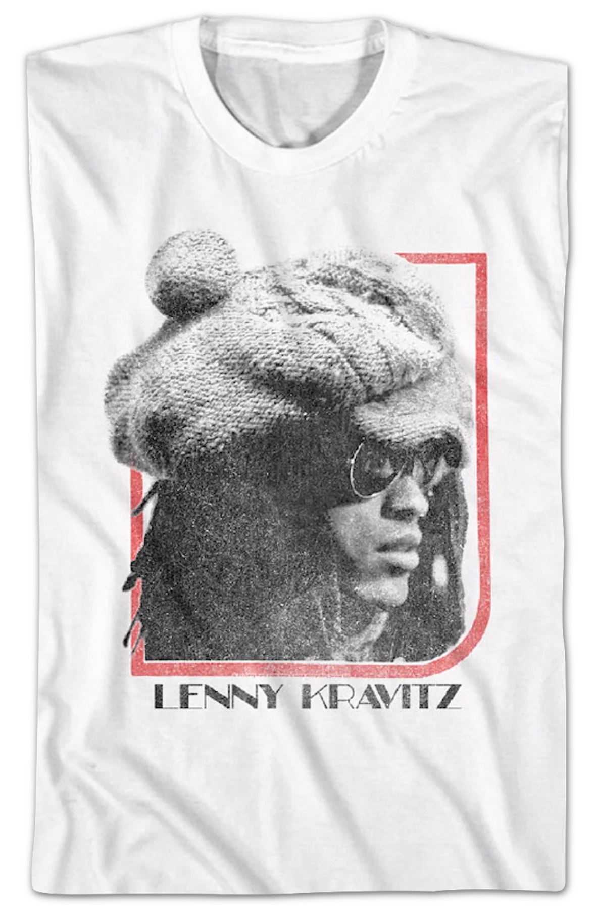 Vintage Black & White Photo Lenny Kravitz T-Shirt - Image 2