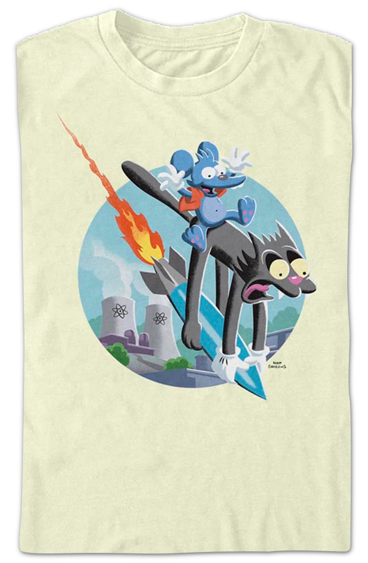 Vintage Itchy & Scratchy Missile The Simpsons T-Shirt - Image 2