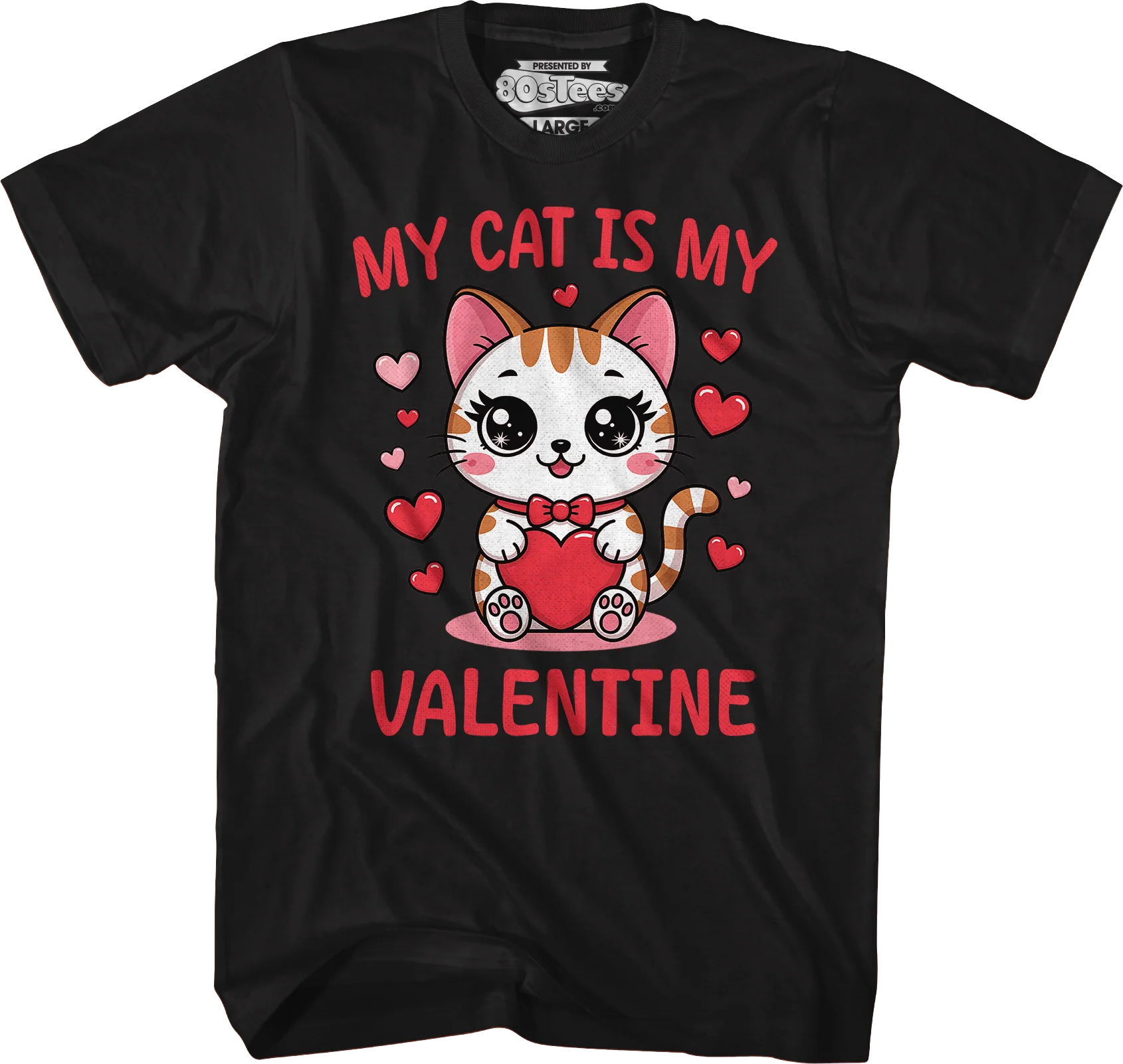 Vintage My Cat Is My Valentine T-Shirt - Image 4