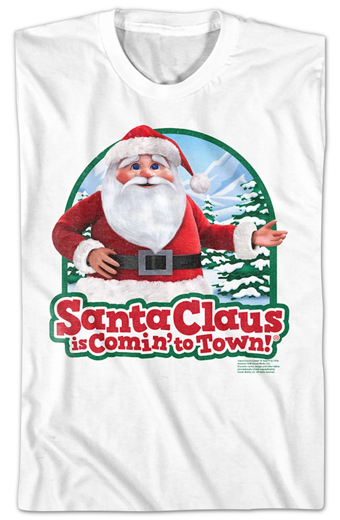 Vintage Santa Claus Is Comin' To Town T-Shirt - Image 2