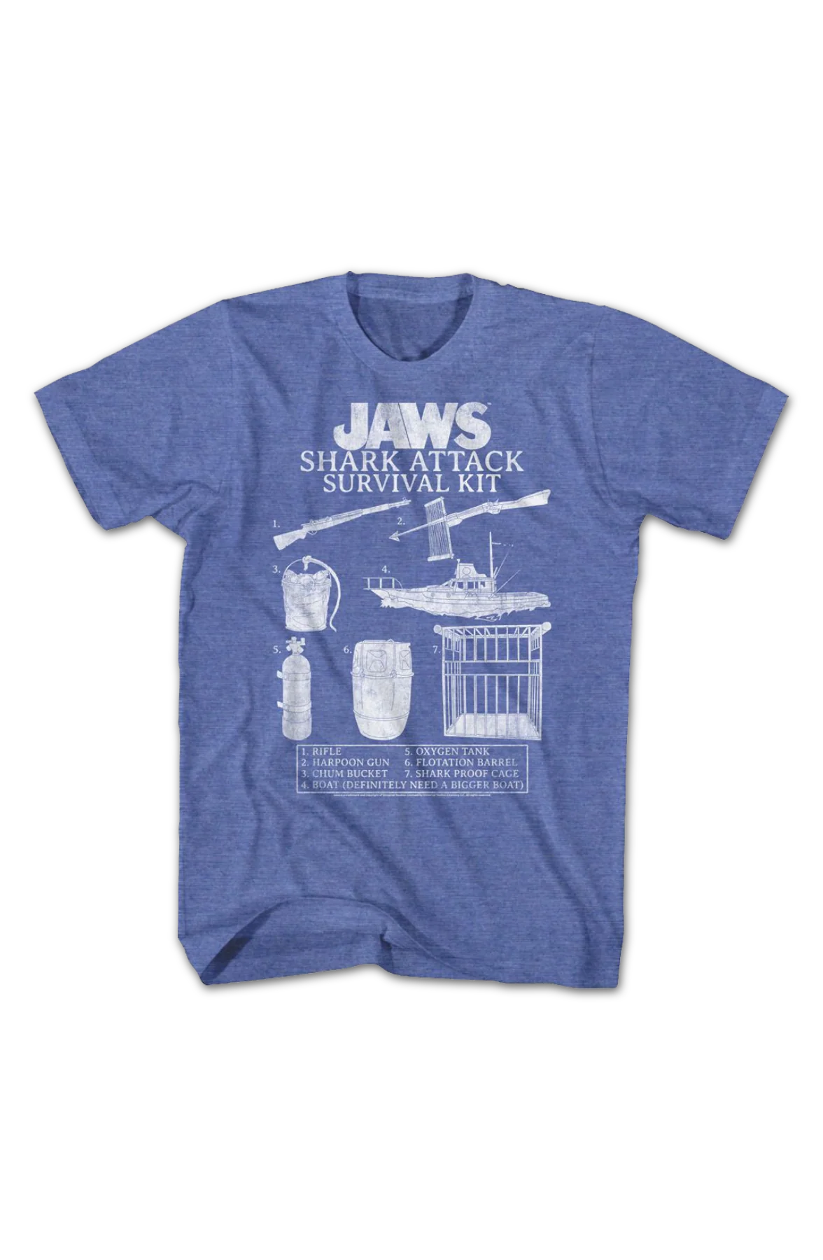 Vintage Shark Attack Survival Kit Jaws T-Shirt - Image 2