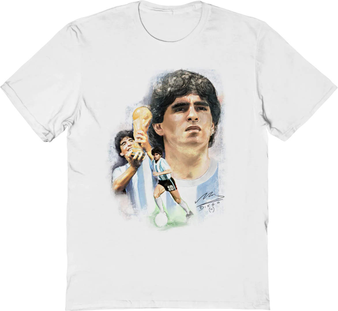 Watercolor Collage Diego Maradona T-Shirt