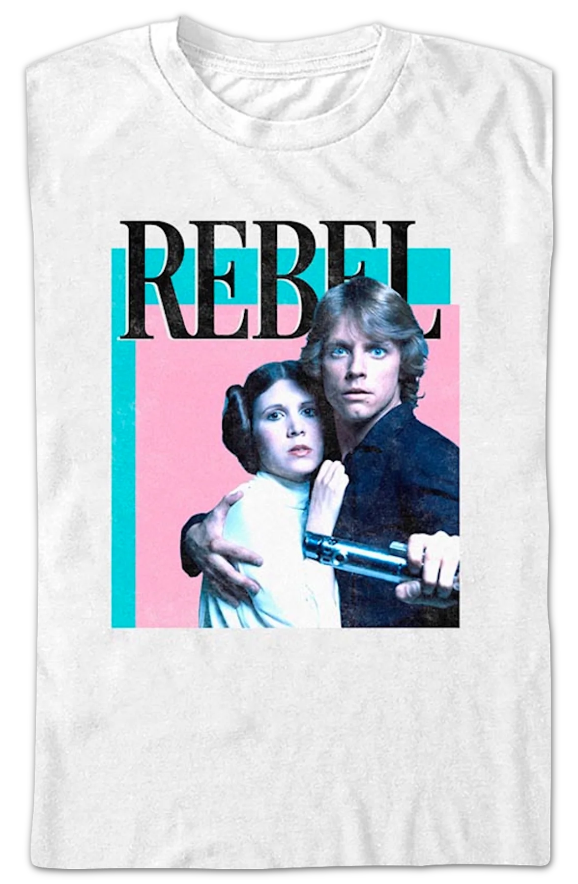 White Rebel Princess Leia Luke Skywalker Star Wars T-Shirt - Image 2