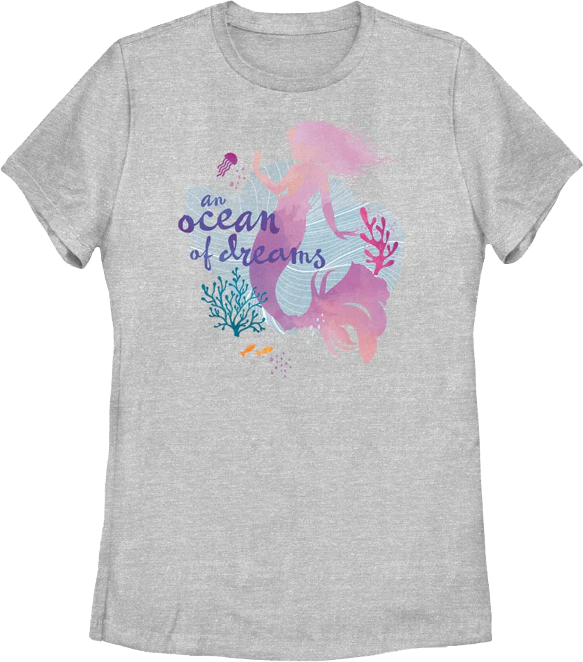 Womens An Ocean Of Dreams Little Mermaid Disney Shirt
