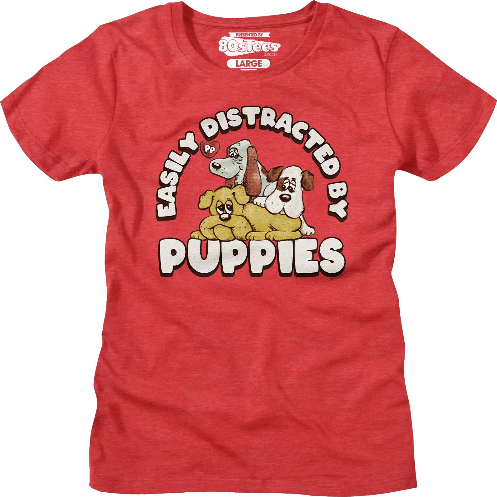 Womens Easily Distracted By Puppies Pound Puppies Shirt - Image 3