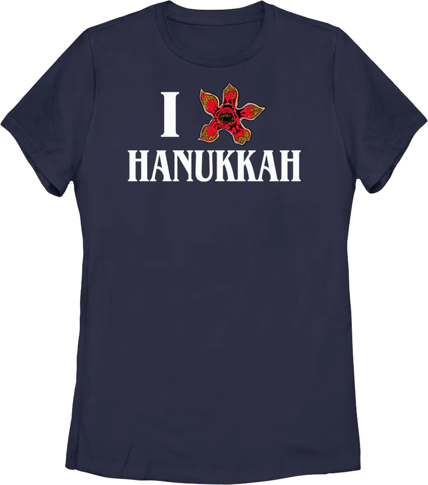 Womens I Love Hanukkah Stranger Things Shirt