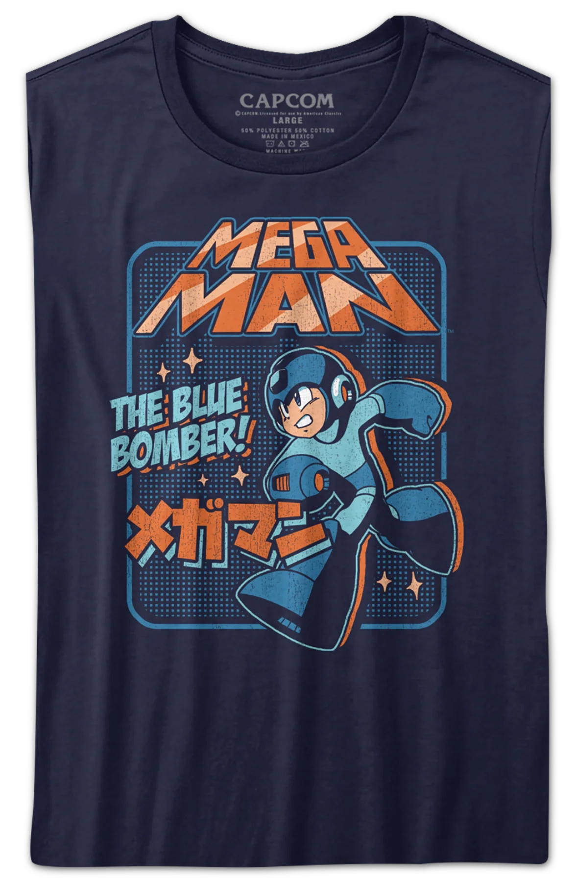 Womens Japanese Blue Bomber Mega Man Shirt - Image 2