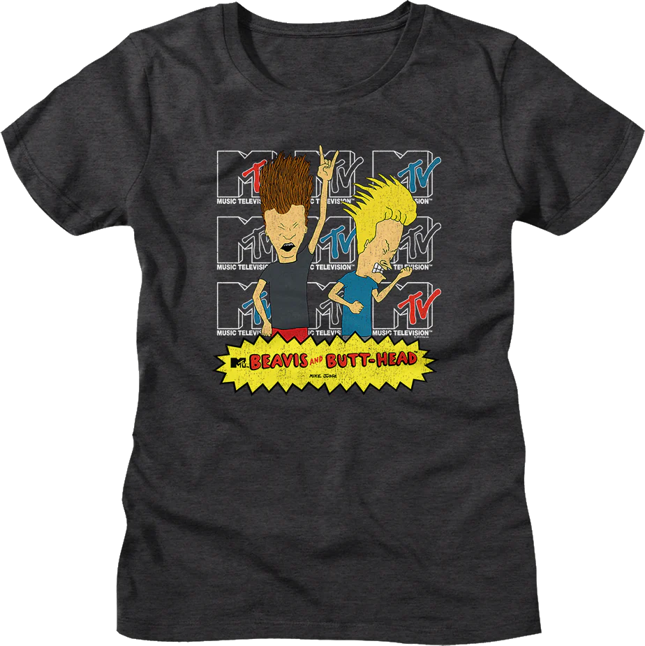 Womens MTV Logos Beavis and Butt-Head Shirt