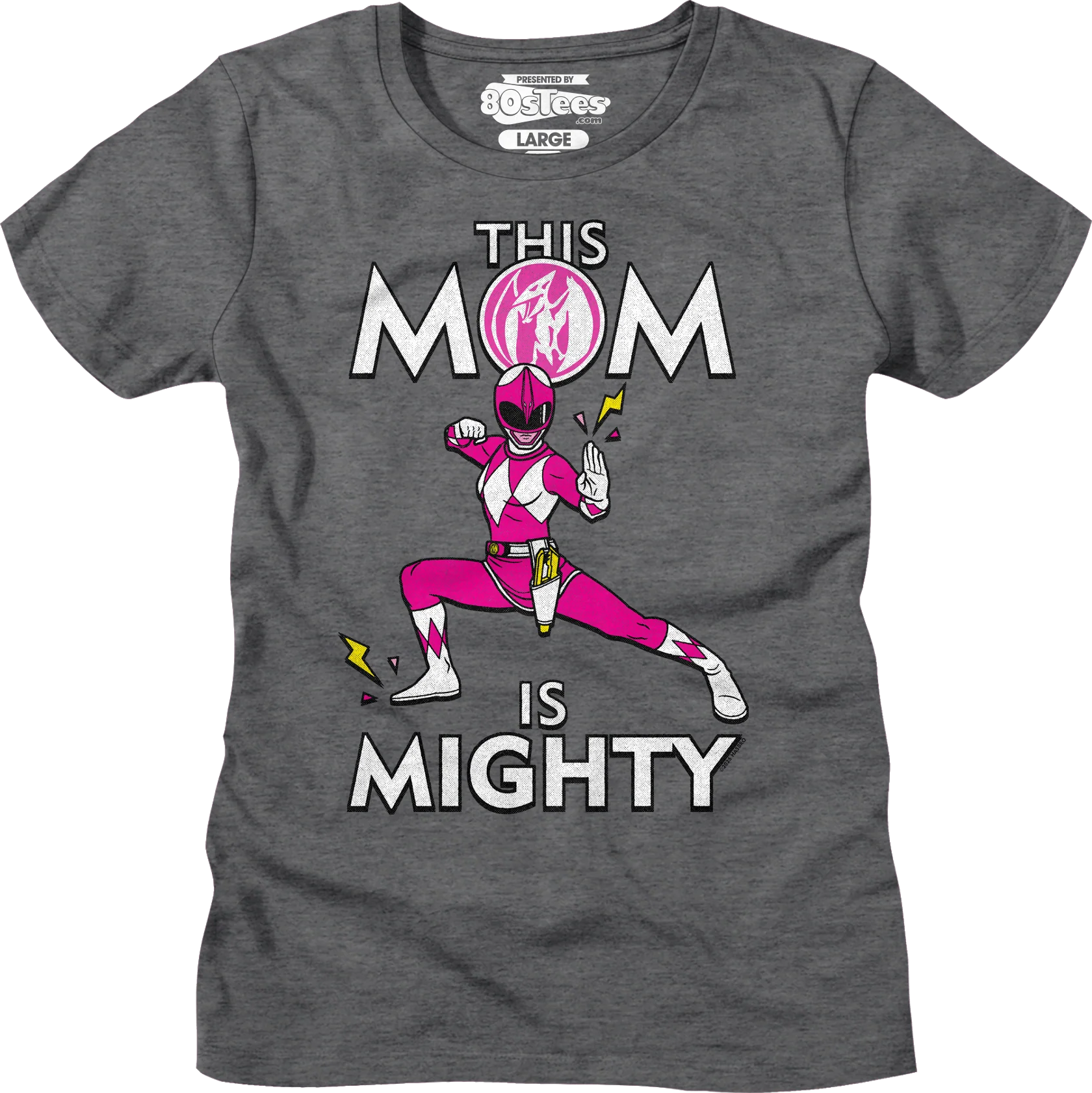 Womens Pink Ranger This Mom Mighty Morphin Power Rangers Shirt - Image 4