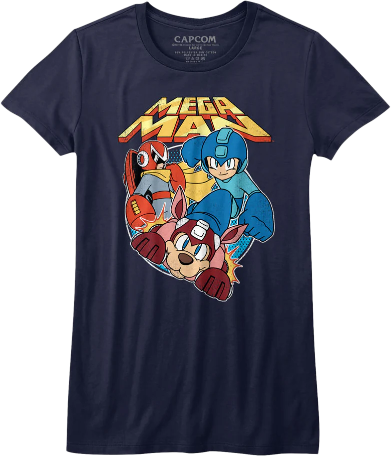 Womens Proto Man Rush and Mega Man Shirt