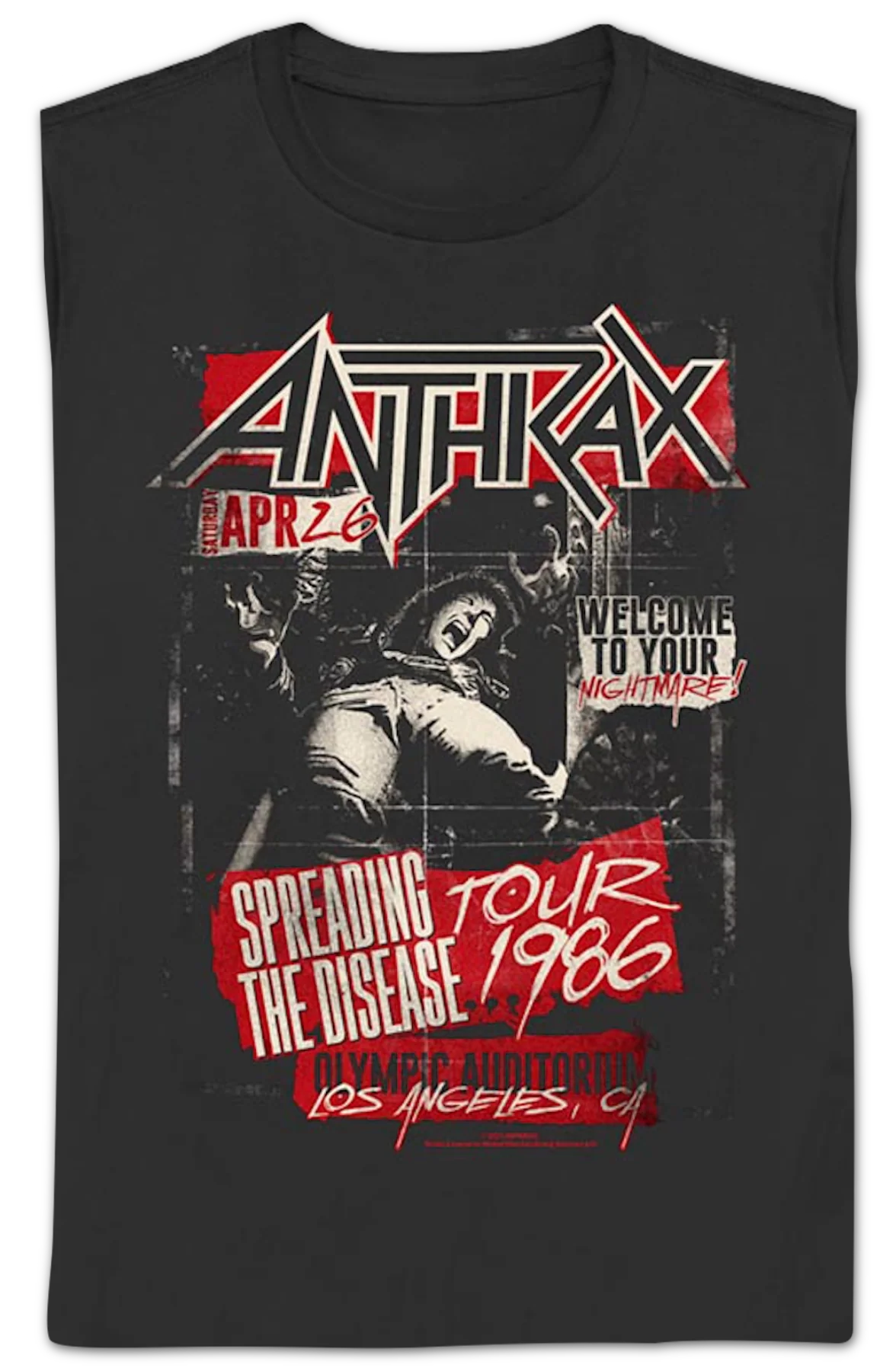 Womens Spreading The Disease Tour 1986 Anthrax Shirt - Image 2