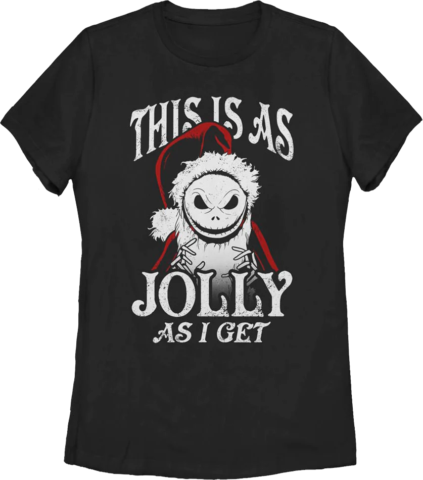 Womens This Is As Jolly As I Get Nightmare Before Christmas Shirt