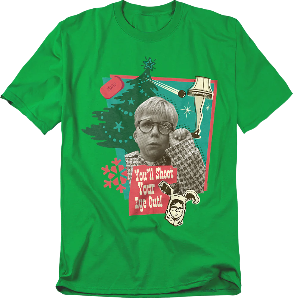 You'll Shoot Your Eye Out Collage Christmas Story T-Shirt