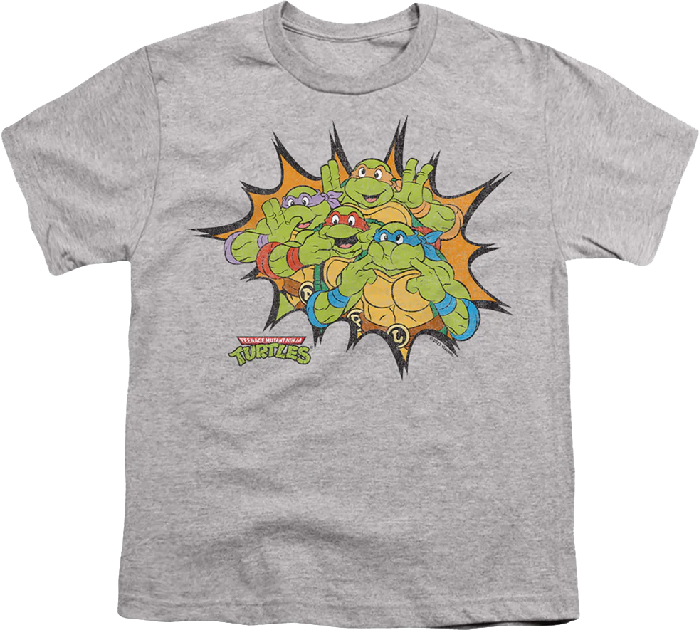 Youth Funny Faces Teenage Mutant Ninja Turtles Shirt