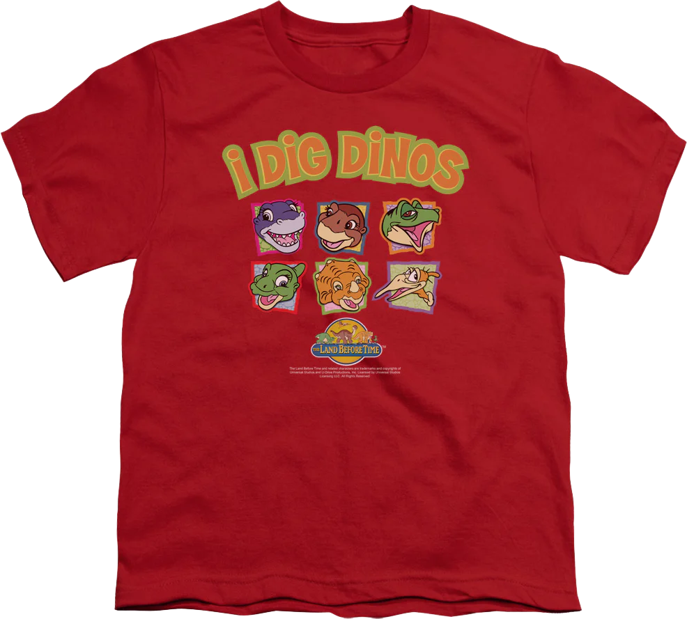 Youth I Dig Dinos Land Before Time Shirt