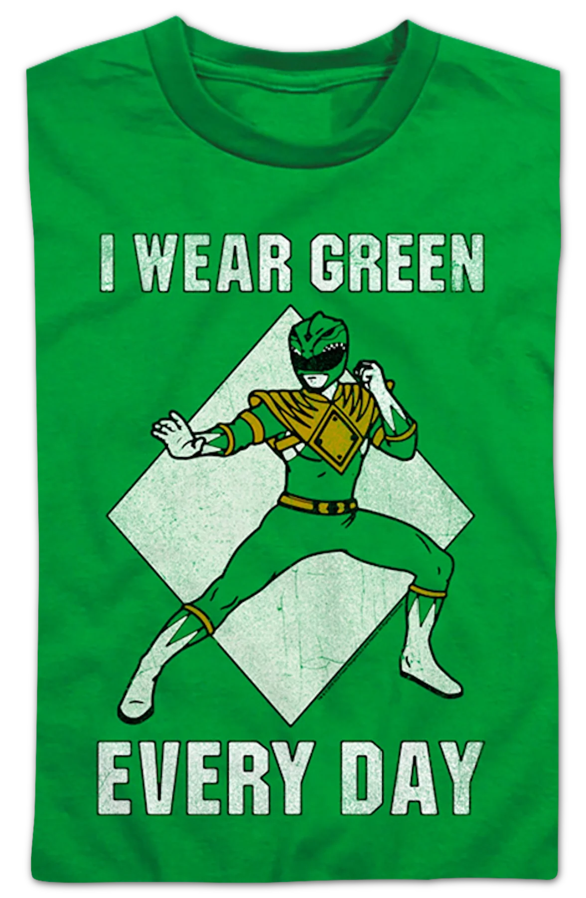 Youth I Wear Green Every Day Mighty Morphin Power Rangers Shirt - Image 2